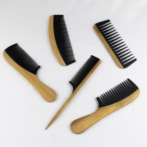 工厂直供拼接美发工具 楠竹与电木的完美结合，打造专业防静电耐高温宽齿梳